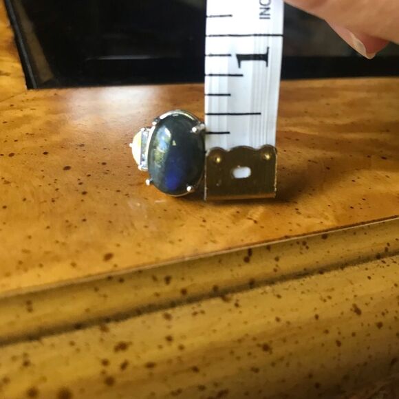 Natural Labradorite Mystic Topaz Sterling Silver Ring Size 7 - Picture 7 of 7